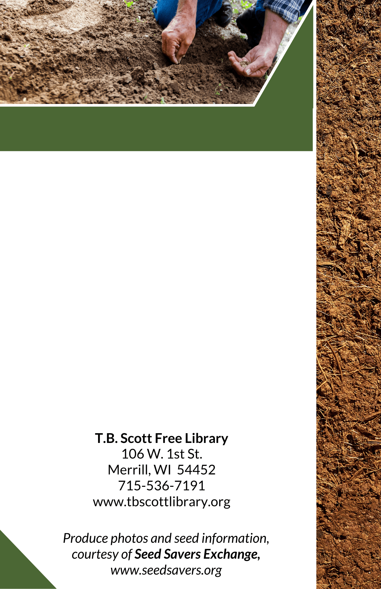 2023 Seed Library - Back Page