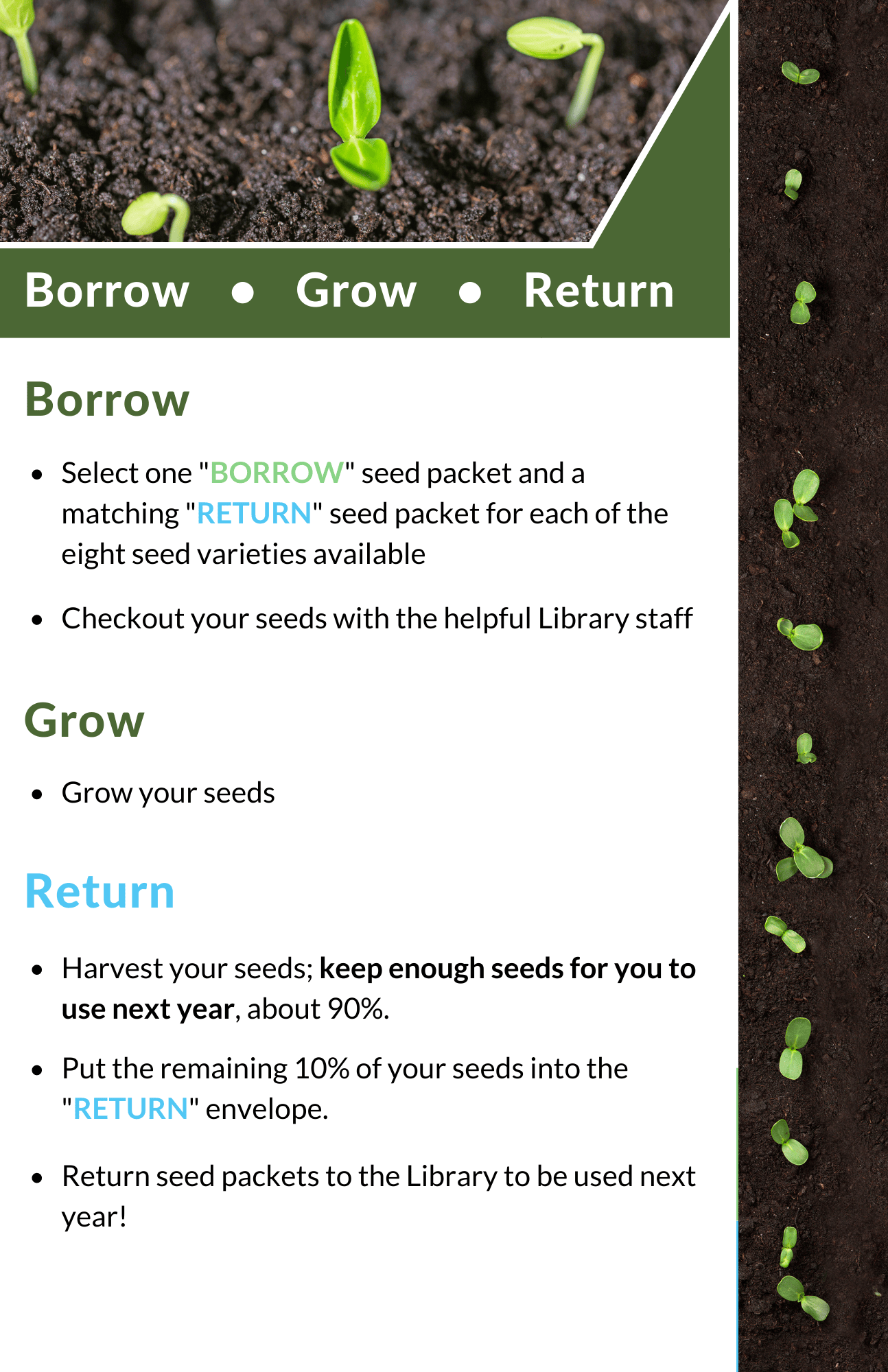Seed Library Guide Borrowing Instructions
