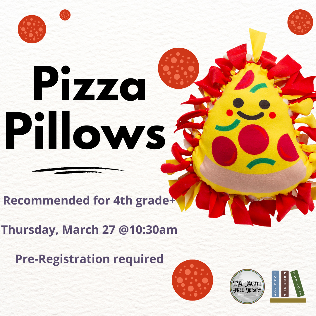 Create Your Own Pizza Pillow Program on March 27, 2025