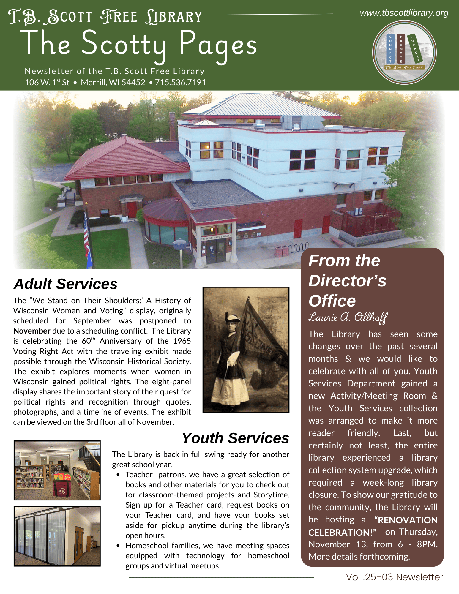 Page 1 of the latest newsletter