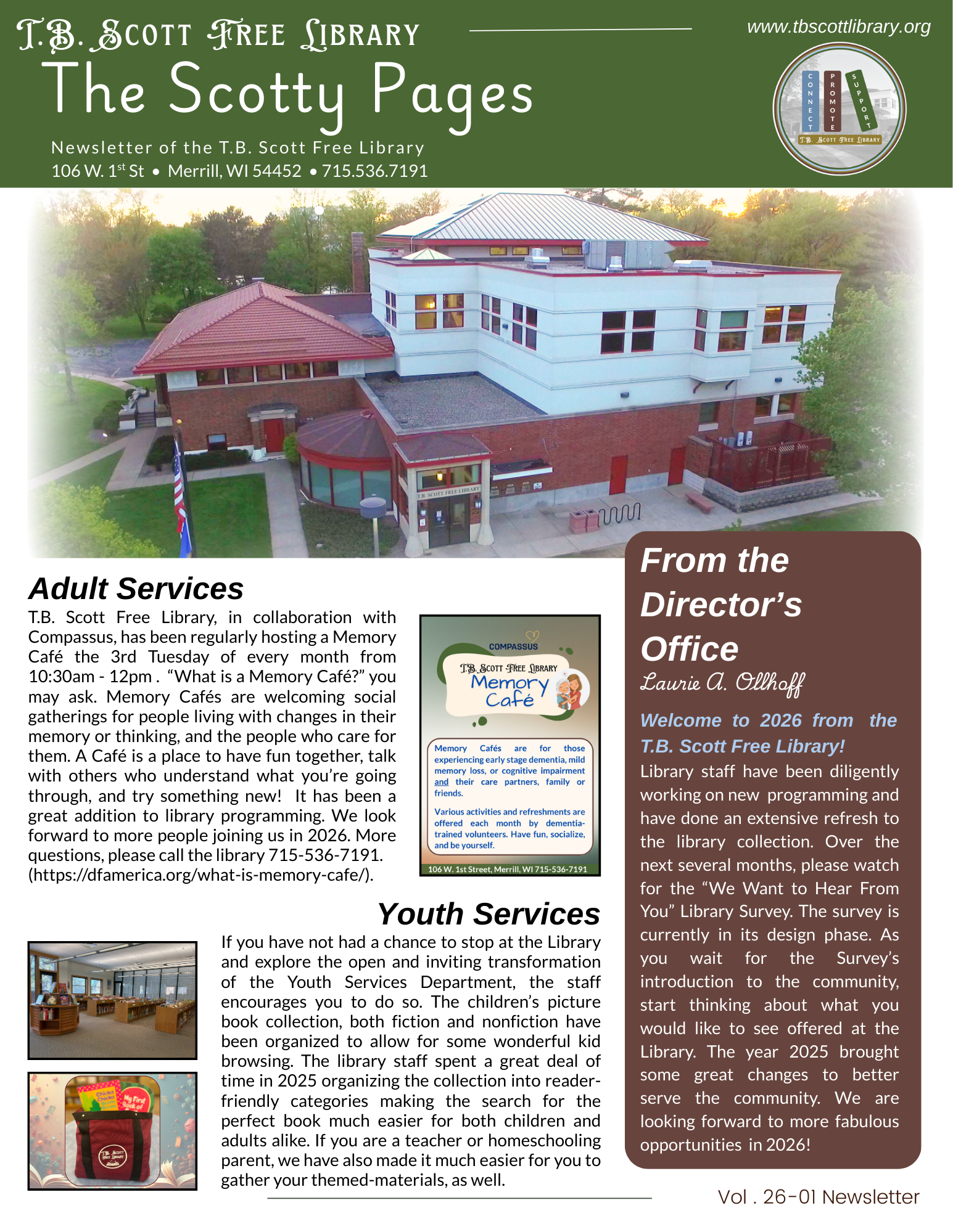 Page 1 of the latest newsletter