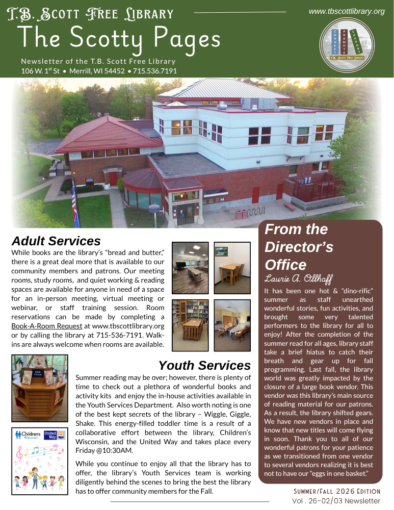 Page 1 of the latest newsletter
